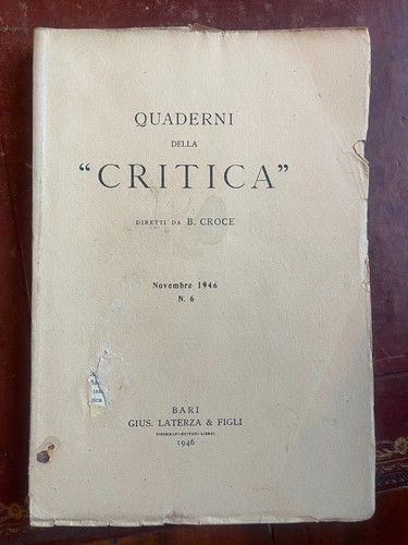 Quaderni della critica 6 - n.,