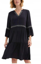 Abito Midi Nero A V Con