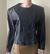 Giacca di pelle nera Gucci