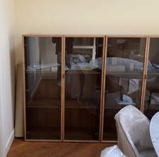 Mobile Vetrina Nuovo Casa Ufficio  Frassino Naturale Vetri Fumè