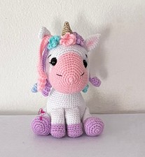 Unicorno, uncinetto, lana