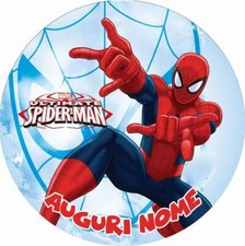 Cialda SPIDERMAN 2019 ULTIMATE Decorazione Torta Ostia o Zucchero tondo