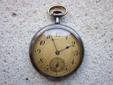 OROLOGIO DA TASCA MECCANICO CARICA MANUALE CASSA ACIER CIPOLLA TASCHINO ANTICO