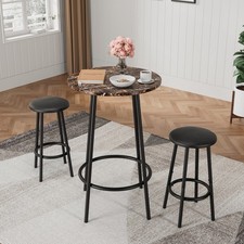 3 Piece Bar Table Set W 2 Bar Stools Modern Pub Table