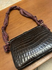 Borsa marrone in coccodrillo