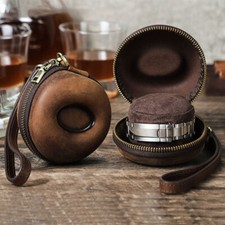 Custodia da viaggio per orologio in vera pelle portatile gioielli orologio organizer custodia