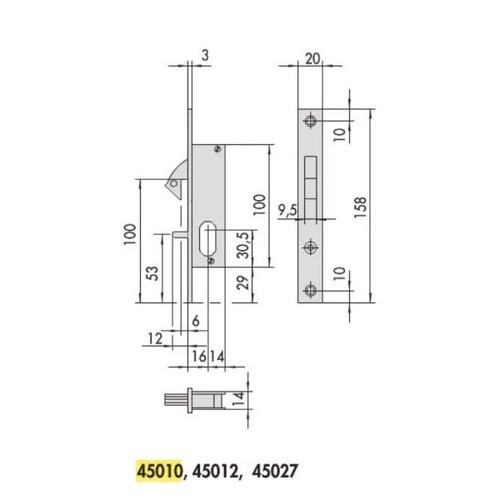 Serratura cisa 45010 - cisa,