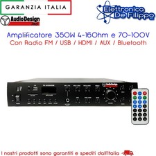 Amplificatore 350W 4-16Ohm e 70-100V Con Radio FM / USB / HDMI / AUX / Bluetooth