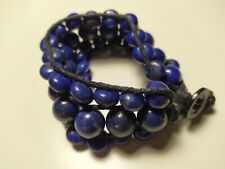 braccialetto lapislazzuli bracciale macramè cordoncino shambala bottone