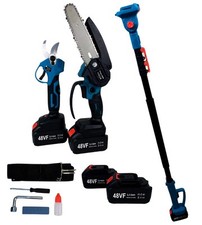 Kit Potatura Cesoia + Motosega 6" con Asta Telescopica a Snodo Doppia Batteria