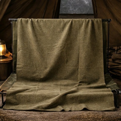 Coperta lana verde scuro