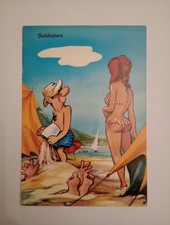 Sabbiature umoristica illustrata cartolina a5