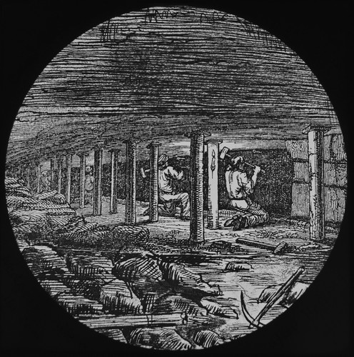Coal mining wedging - coal, down