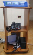 MOBILE MOBILETTO RUOTE PORTA TELEFONO  3 PIANI UFFICIO 77x44,5x33,7 laminato