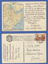 Storia Postale Militare 1937 Cartolina Postale per le forze armate AO