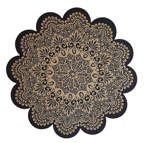 Tappeto rotondo mandala - mandala, nero