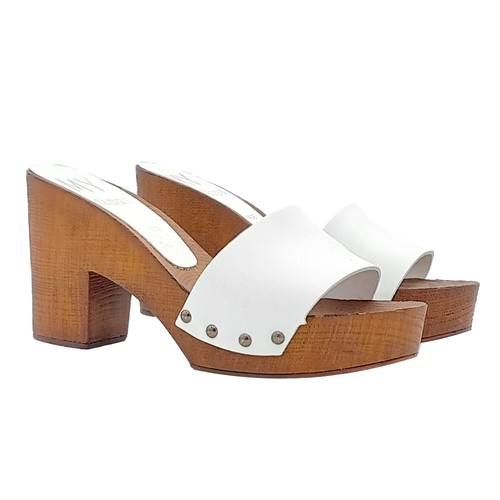 Zoccoli fascia pelle bianca - zoccoli,