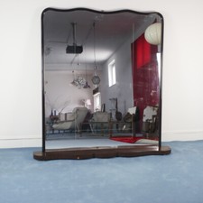 Specchio mirror legno marrone scuro design anni '50 modernariato vintage 