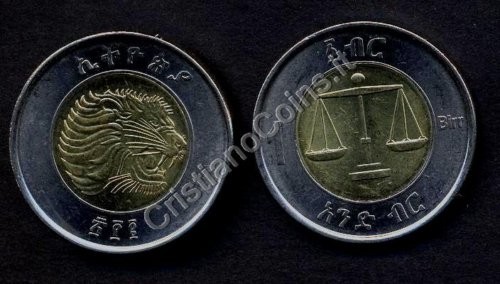 Ethiopia birr 2010 bimetal - birr,