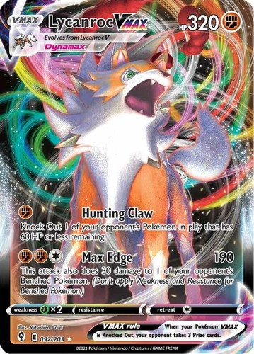 Lycanroc vmax 092 - lycanroc, 092/203