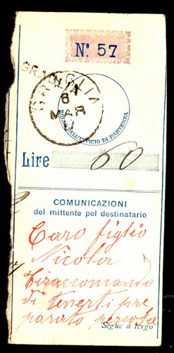 Ricevuta vaglia postale di - di,