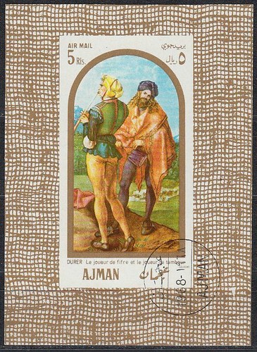 Quadro ajman 1968 used - quadro, bl.24