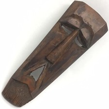 VECCHIA GRANDE MASCHERA SARDA IN LEGNO “MAMUTHONES” ceramica