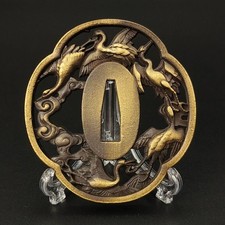 Spada giapponese Tsuba guardia katana ornamenti lega antica articolo...