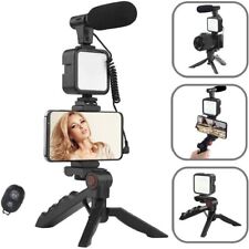 Andowl Q-ZJ09 Video Kit, Video Vlogger Kit Microfono con luce LED, Supporto per