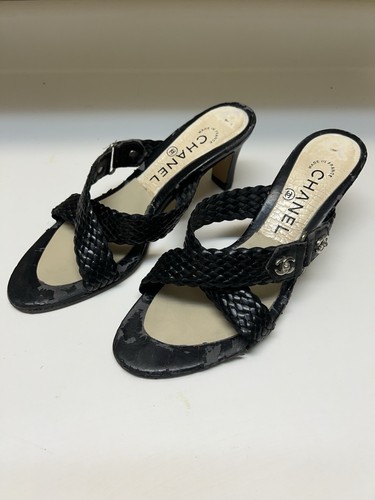Chanel black mule women size - chanel,