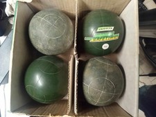 Bocce Perfetta unicolor verdi 4 bocce + scatola vintage