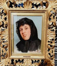 PITTORE  -ANGIOLO TOMMASI 1858-1923 ( attribuito)   ' RITRATTO DI DONNA'