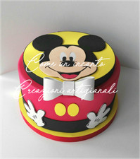 Torta scenografica finta nascita topolino compleanno battesimo gomma eva fommy