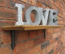 Scaffale rustico in legno massello di rovere fatto a mano mensola in ghisa staffe mensola