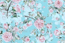 Adesivo legno parete mobili acquascivolo trasferimento immagine vintage motivo fiori blu