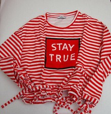 Maglia ragazza EIKI manica lunga righe bianco rosso TAGLIA M R61