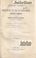 DIZIONARIO ANALITICO DIRITTO ECONOMIA INDUSTRIALE di Melano Portula 1859 Libro