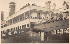 17-63E) CARTOLINA FOTOGRAFIA MARINA NAVE IMBARCO PARTENZA