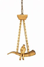 Lampadario Vintage Legno