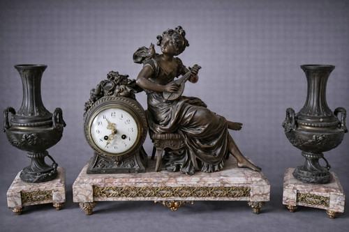 Garniture pendule ancienne - garniture, de
