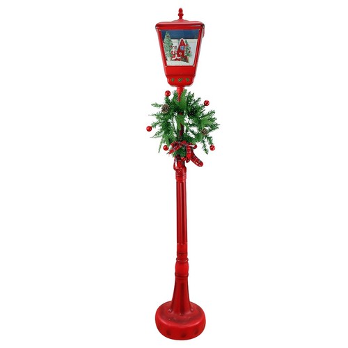 Lampione rosso natale h195 - rosso,