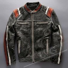 Giacca pelle uomo vintage moto