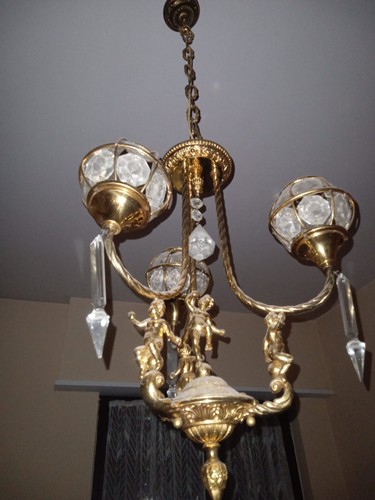 Lampadario ottone tre - ottone,