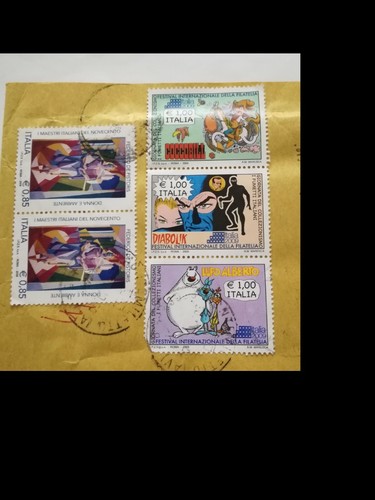 Francobolli timbrati con - con, lupo