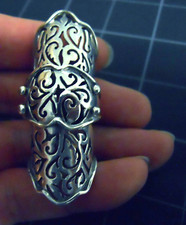 Anello Armatura - Argento Sterling Articolato - Misura 7 1/2 NUOVO Vintage Cavaliere Raro