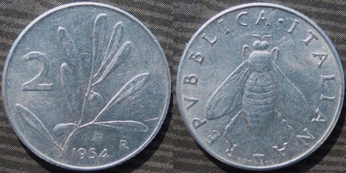 Italy 2 lire 1954 - , #