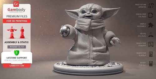 Baby yoda grogu statua - yoda-grogu,