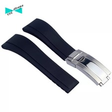 Cinturino in gomma nero fibbia orologio per Rolex submariner 20 mm dritto uomo