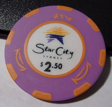 STAR CITY SYDNEY CASINO $2,50 chip poker da gioco - Pyrmont, Nuovo con scatola, Australia