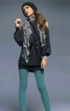 PARTICOLARE ABITO DENNY ROSE art.3890 CON NODO DUE TESSUTI RASO JERSEY NERO Tg S